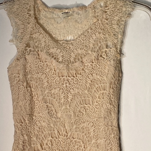 Free People Intimately Cream Color Lace Peek A Boo Slip Dress Size XS - Picture 3 of 9